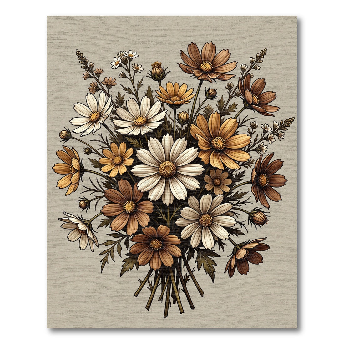 Earthy Bouquet Floral Arrangement Rug