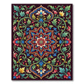 Vibrant Crimson Floral Medallion Swirl Rug
