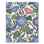 Blue Pink Morning Glory Vine Rug