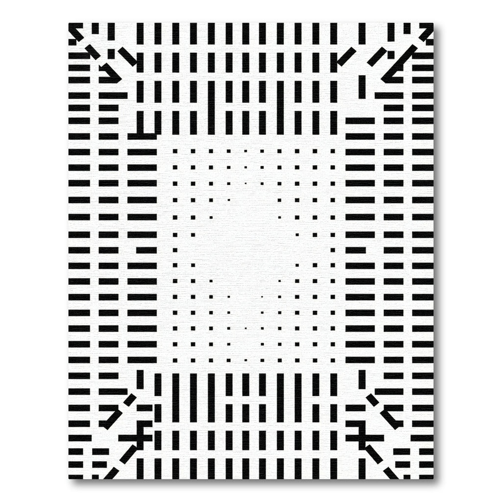 Black and White Geometric Optical Illusion Rug