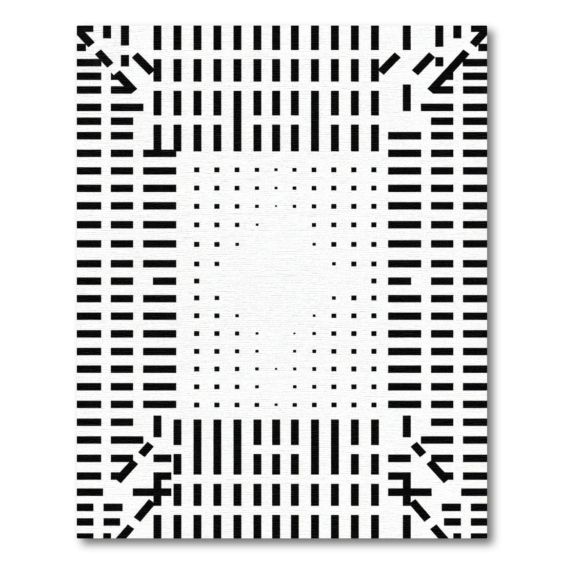 Black and White Geometric Optical Illusion Rug