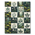 Botanical Forest Grid Green Meadow Rug