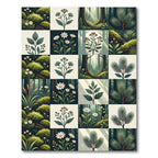 Botanical Forest Grid Green Meadow Rug