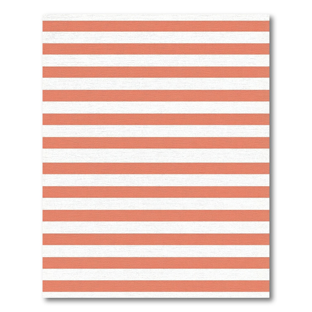 Coral White Stripe Rug