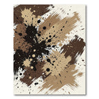 Abstract Earth Tone Ink Splatter Rug