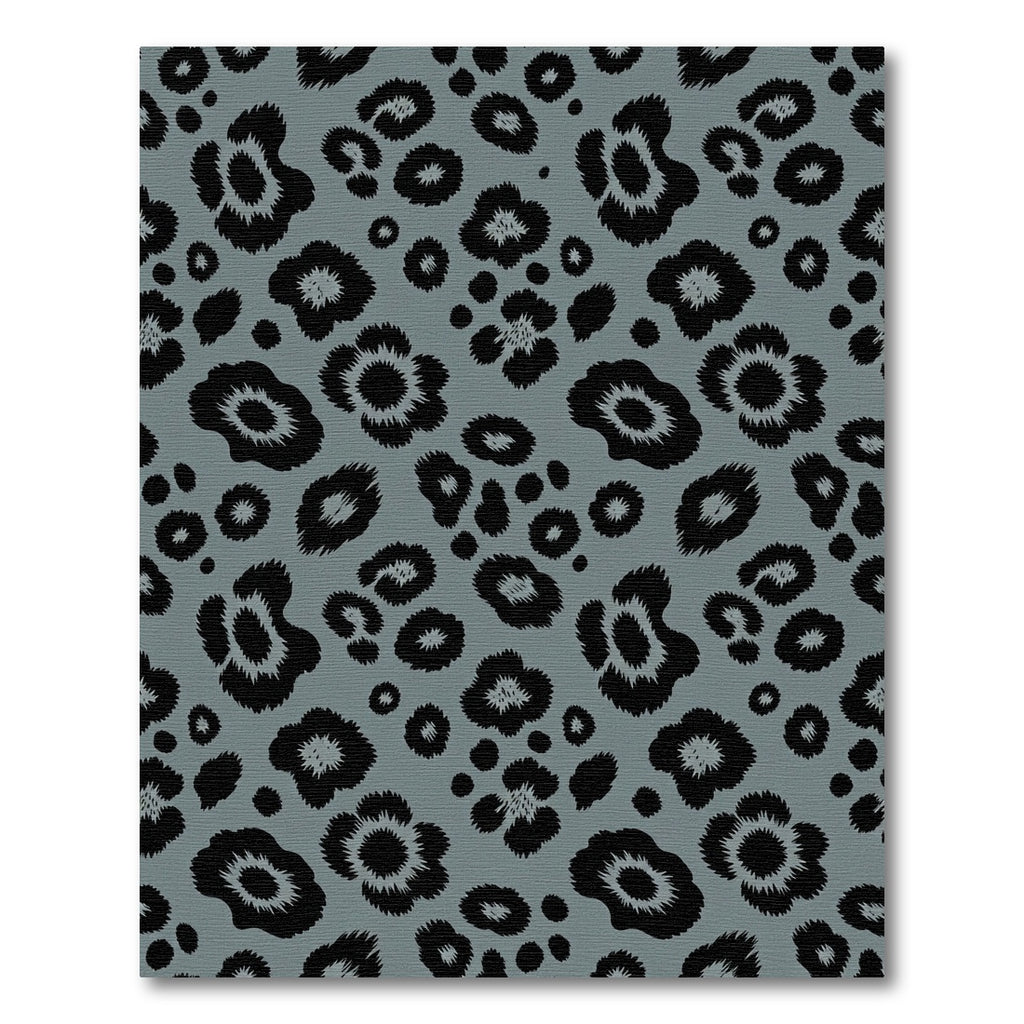 Modern Charcoal and Sage Leopard Spot Rug