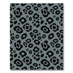Modern Charcoal and Sage Leopard Spot Rug