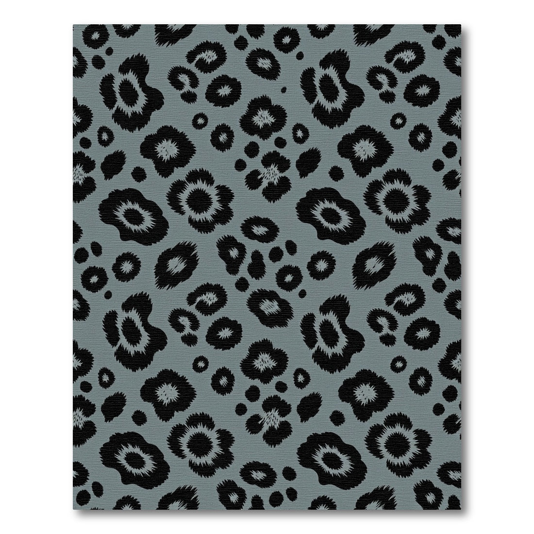 Modern Charcoal and Sage Leopard Spot Rug