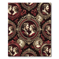 Regal Red Portrait Medallion Brocade Rug