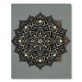 Intricate Black Gold Mandala Flourish Rug