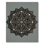 Intricate Black Gold Mandala Flourish Rug