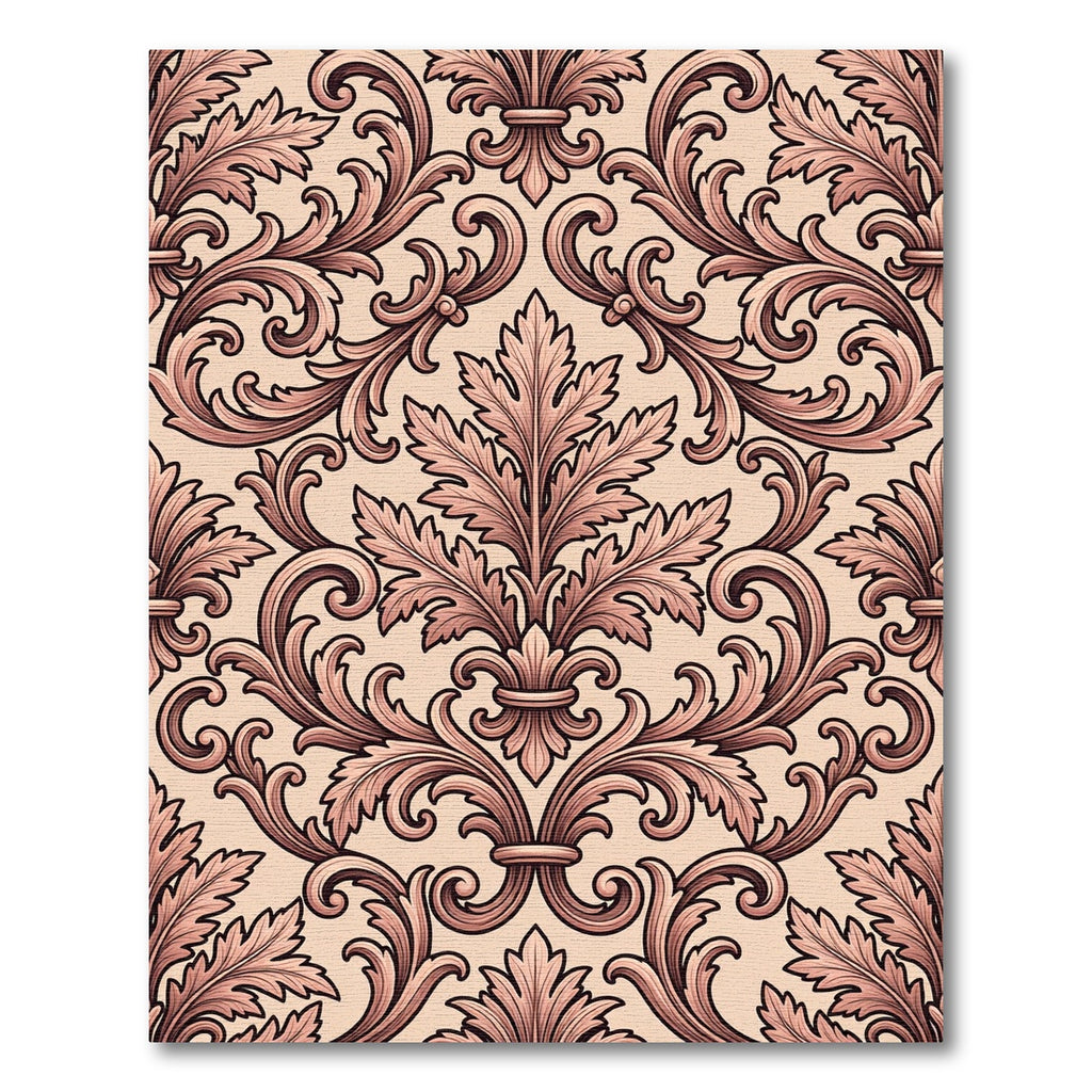 Elegant Pink Acanthus Scroll Rug