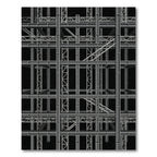 Industrial Gray Geometric Framework Rug