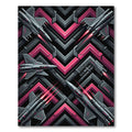 Cyber Jet Fighter Geometric Neon Composition Rug