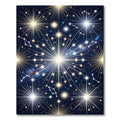 Cosmic Midnight Gold Starburst Constellation Rug
