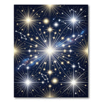 Cosmic Midnight Gold Starburst Constellation Rug