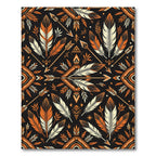 Bold Orange Feather Tribal Arrow Rug