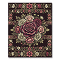 Regal Burgundy Rose Floral Medallion Rug