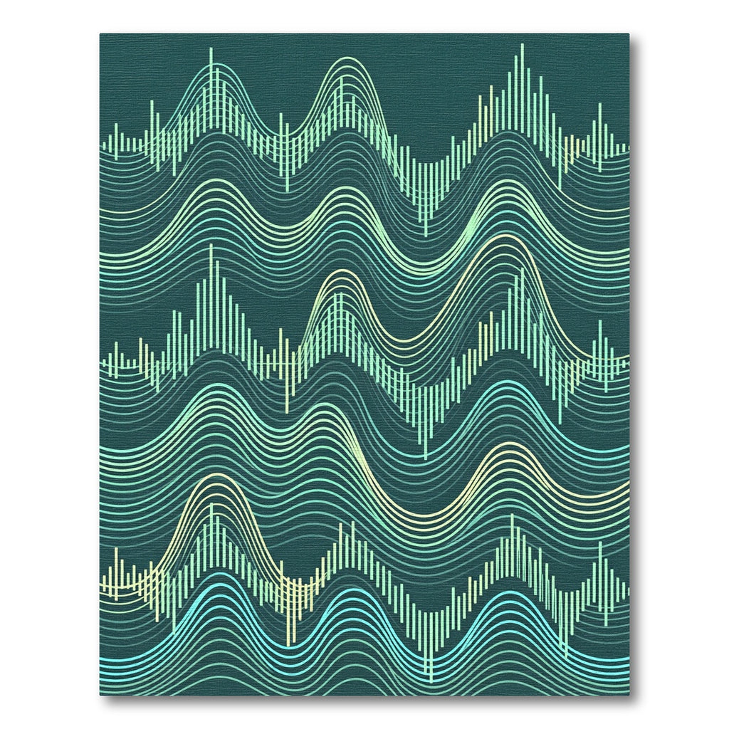 Teal Wave Sound Equalisers Rug