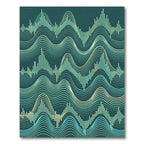 Teal Wave Sound Equalisers Rug