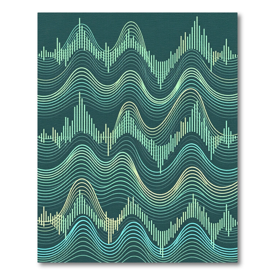 Teal Wave Sound Equalisers Rug