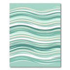 Serene Aqua Wavy Linear Flow Rug