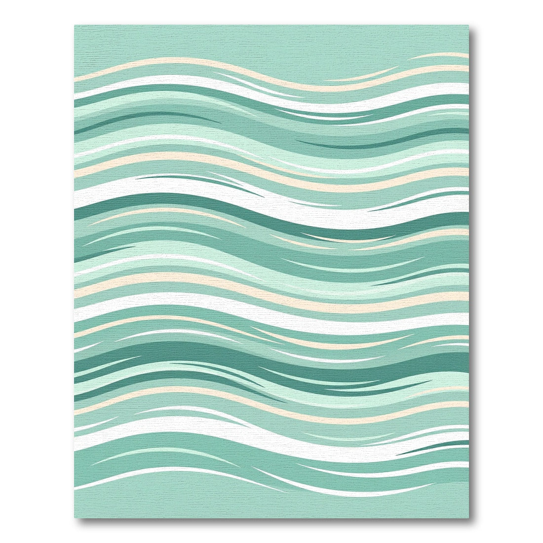 Serene Aqua Wavy Linear Flow Rug