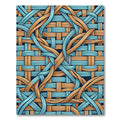 Interwoven Azure and Golden Branch Weave Rug