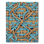 Interwoven Azure and Golden Branch Weave Rug
