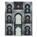 Ornate Silver Gateway Amulet Keys Rug