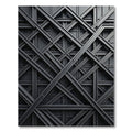 Industrial Matte Charcoal Geometric Grid Rug