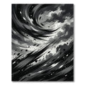 Monochromatic Ink Swirl Abstract Rug