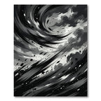 Monochromatic Ink Swirl Abstract Rug