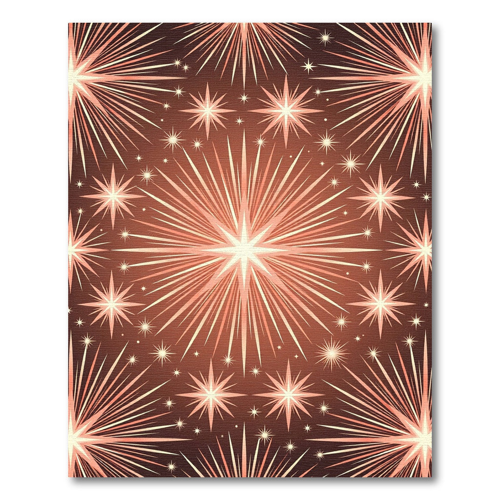 Radiant Coral Starburst Explosion Rug