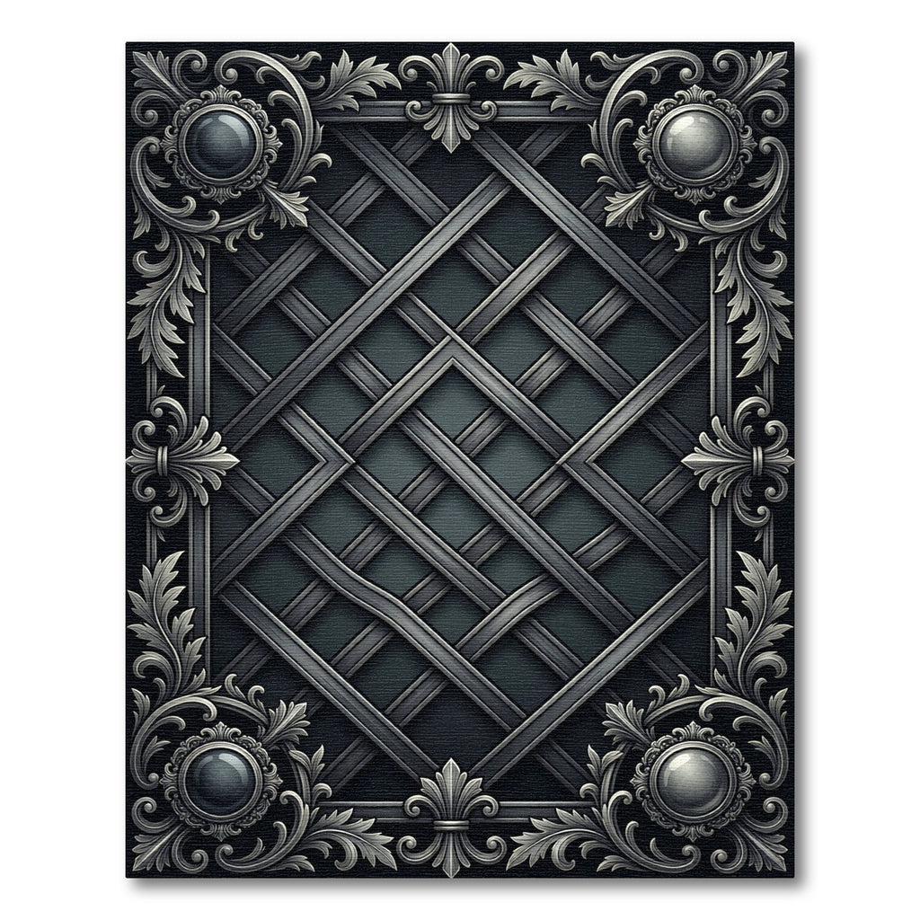 Ornate Gray Cast Iron Lattice Rug