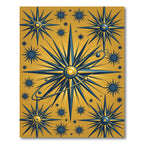 Celestial Golden Starry Constellation Art Rug