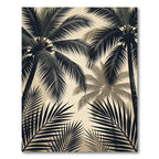 Tropical Palm Leaf Monochrome Landscape Rug