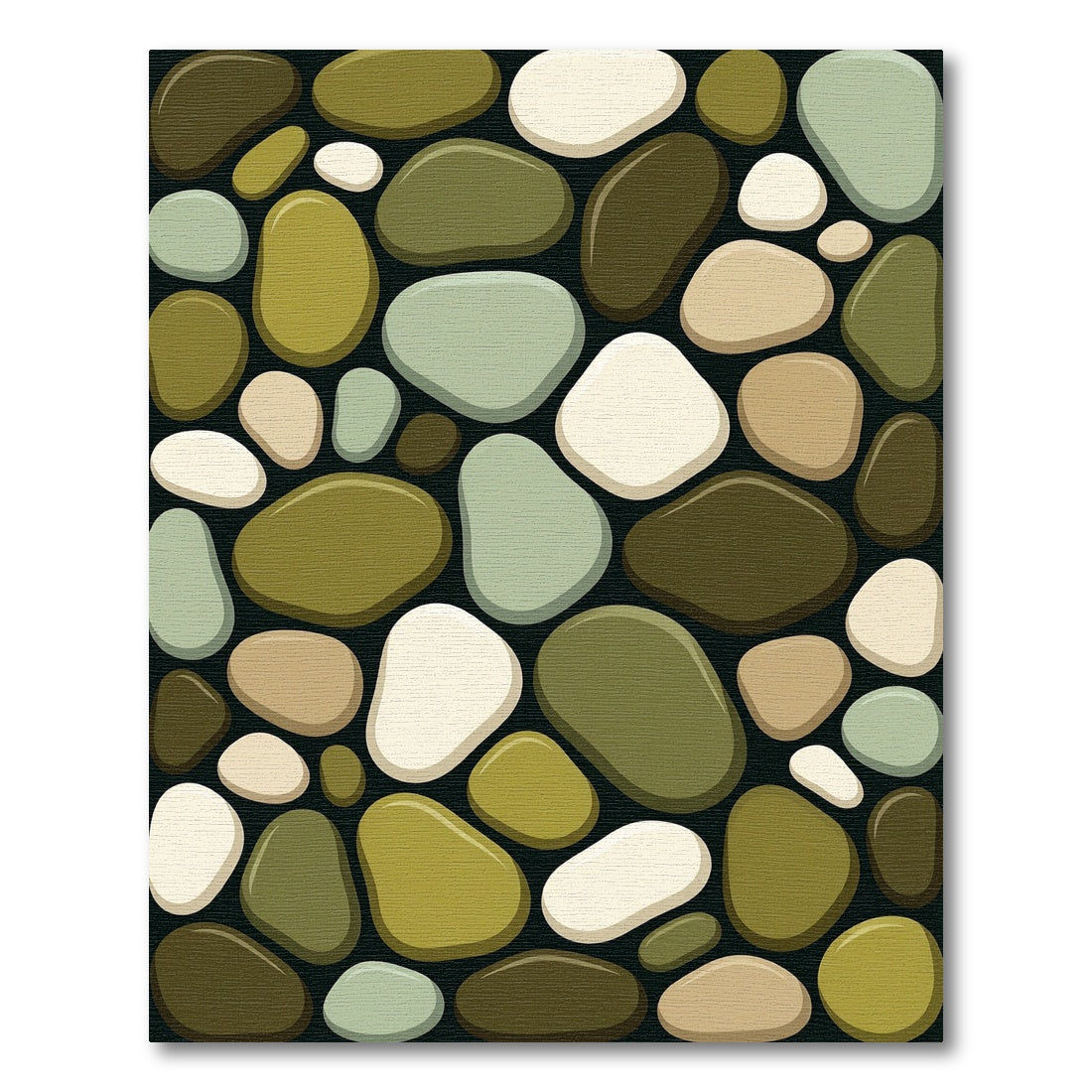 Naturally Rounded Stone Arrangement Rug