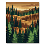 Layered Forest Pine Landscape Art Rug
