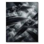 Abstract Monochrome Ink Stroke Swirl Rug