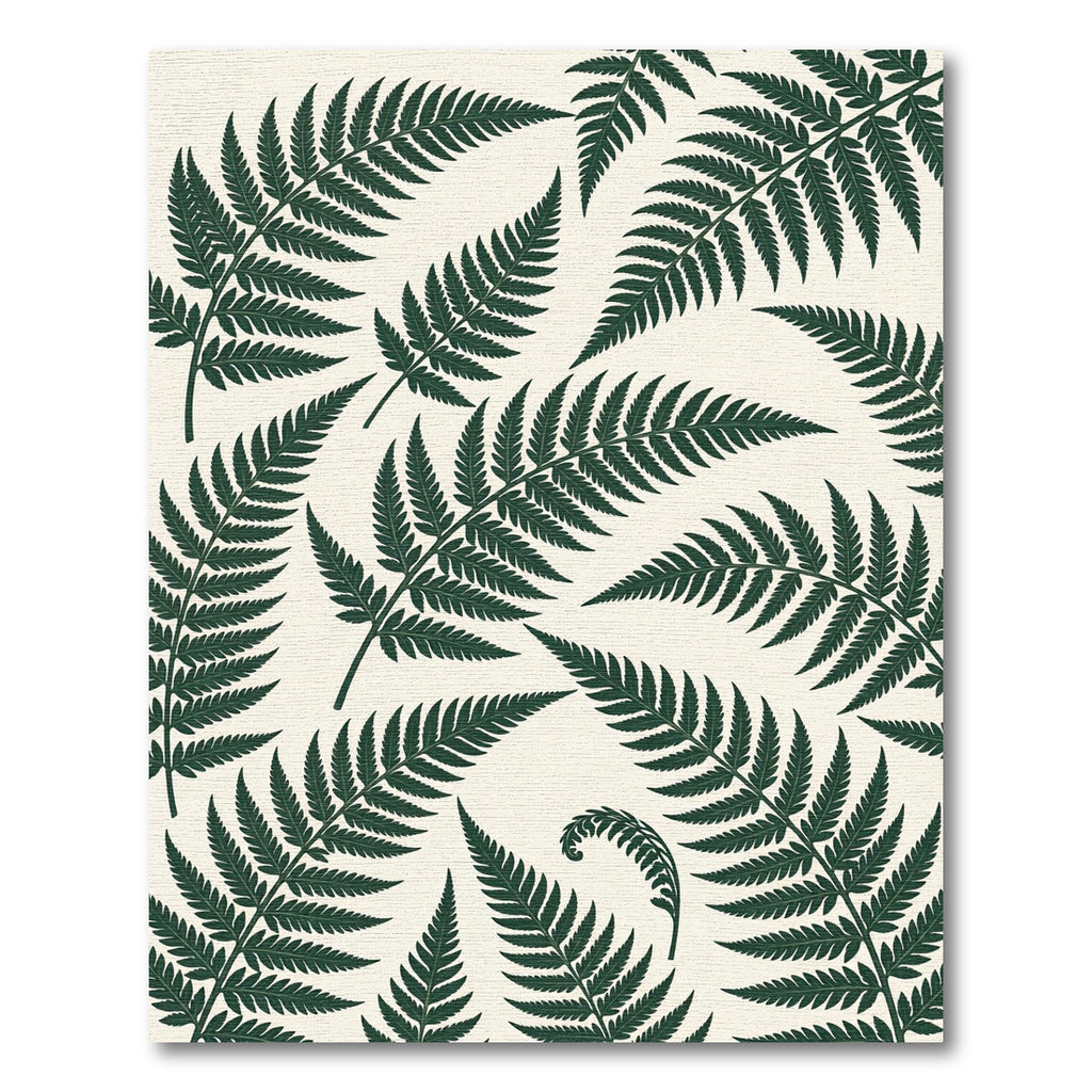 Lush Green Tropical Fern Leaf Rug