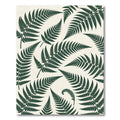 Lush Green Tropical Fern Leaf Rug