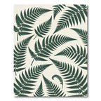 Lush Green Tropical Fern Leaf Rug