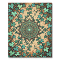 Green Ivy Medallion on Earthy Canvas Rug