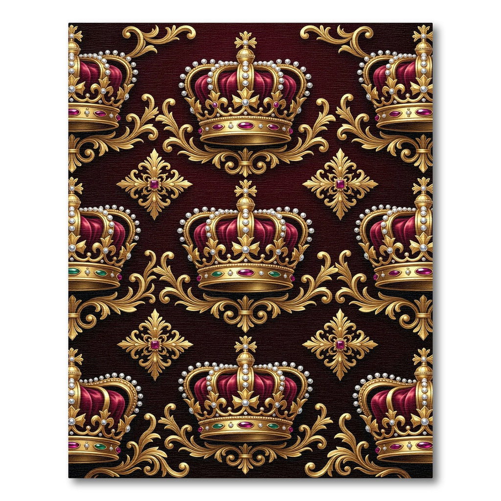 Regal Red Crown Baroque Rich Rug