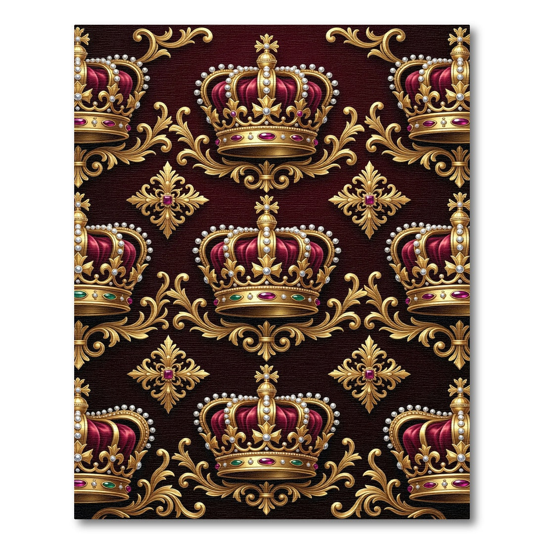 Regal Red Crown Baroque Rich Rug