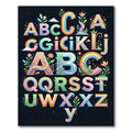Whimsical Rainbow Garden Alphabet Art Rug