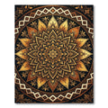 Golden Mandala Flourish Circular Medallion Rug