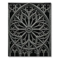 Gothic Monochrome Architectural Rose Window Rug