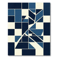 Deep Blue Geometric Fragment Abstract Rug